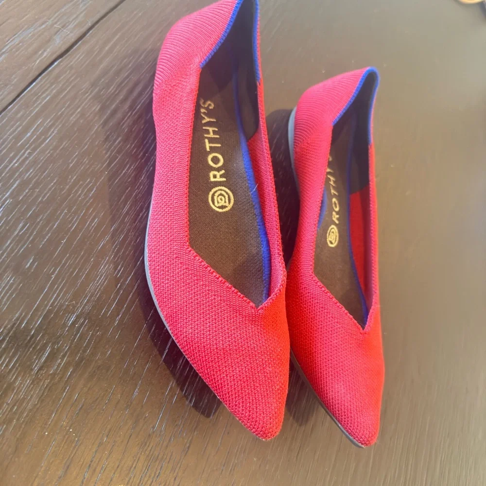 Rothy's Bold Red Pointed Flats - Picture 4 of 5